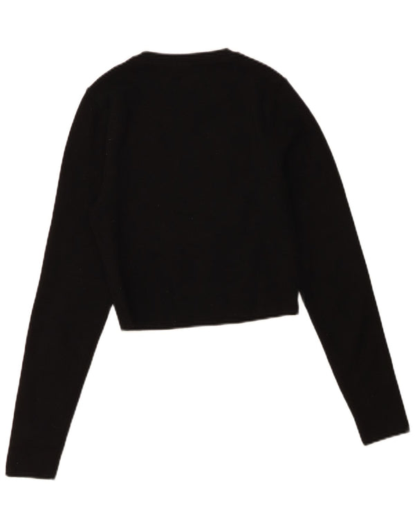 Zara Mujer Crop Top UK 44 Grande Viscosa Negra
