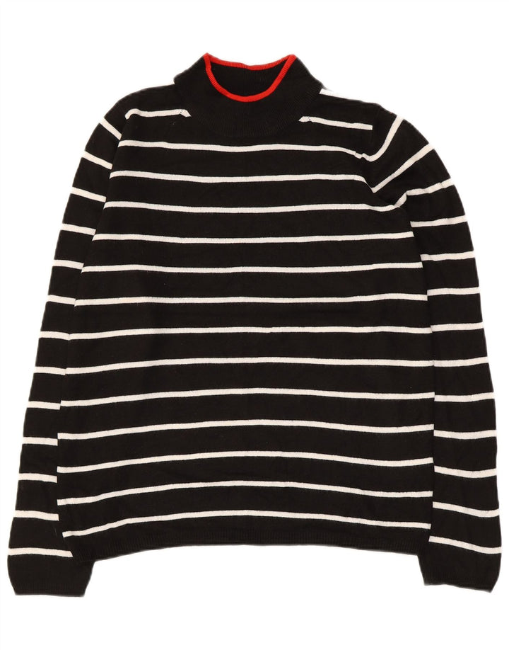 MARKS & SPENCER Suéter tipo jersey con cuello alto para mujer UK 10 Small Black