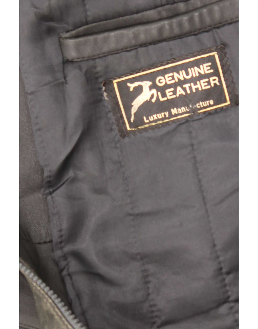 Vintage hombres chaqueta de cuero Reino Unido 40 gris grande