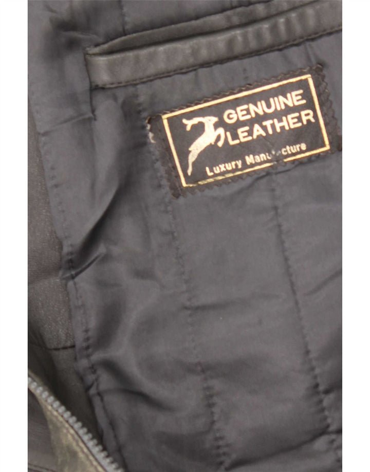 Vintage hombres chaqueta de cuero Reino Unido 40 gris grande