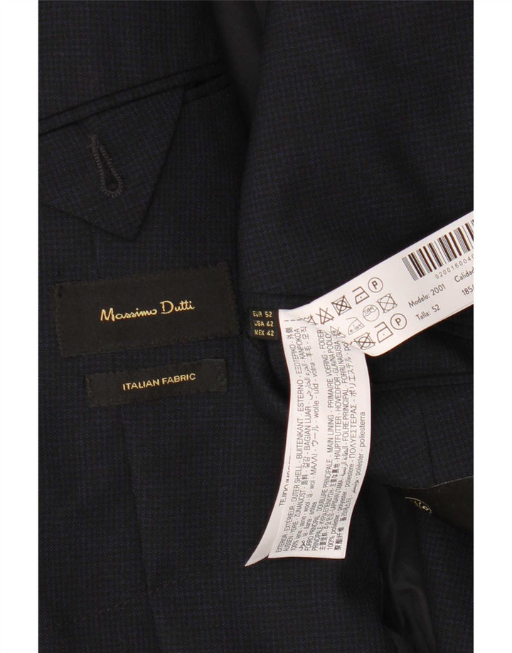 Chaqueta tipo blazer de 2 botones para hombre Massimo Dutti EU 52 Large Lana azul marino