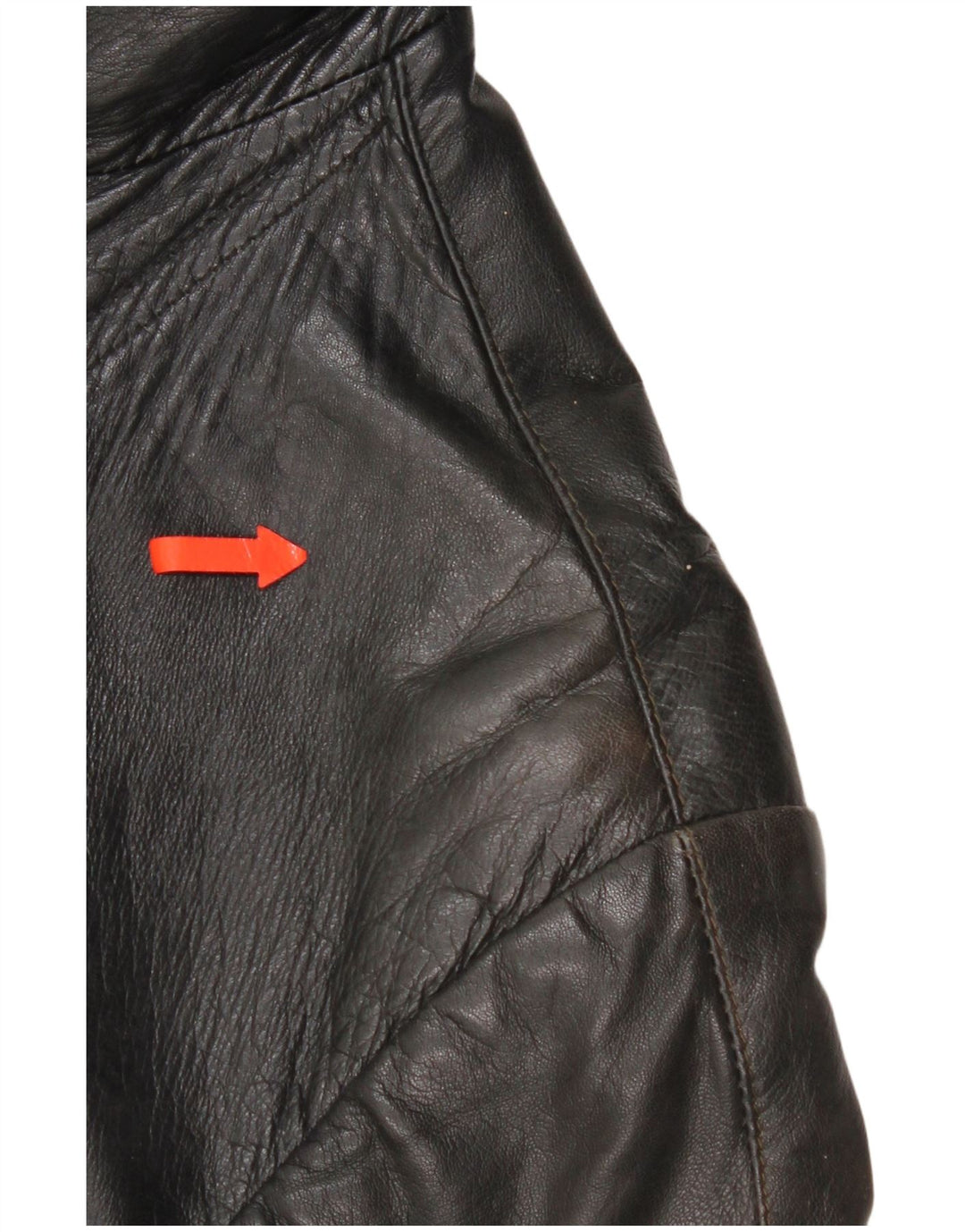 Vintage mujer chaqueta de cuero Reino Unido 16 cuero negro grande