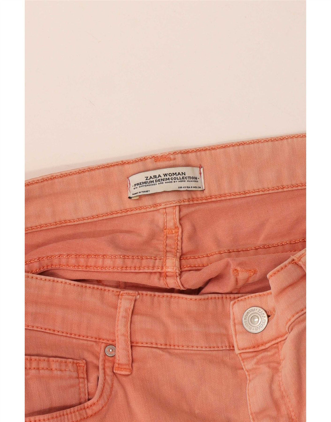 Zara Vaqueros Pitillo Mujer EU 40 Mediano W30 L26 Naranja