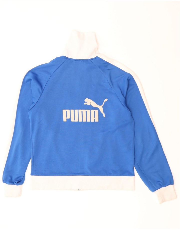 PUMA Chaqueta superior de chándal con gráfico para mujer UK 46 Large Blue Colourblock