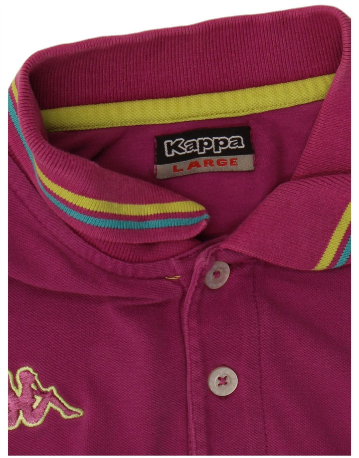 Kappa - Polo para hombre, talla grande, color morado a rayas