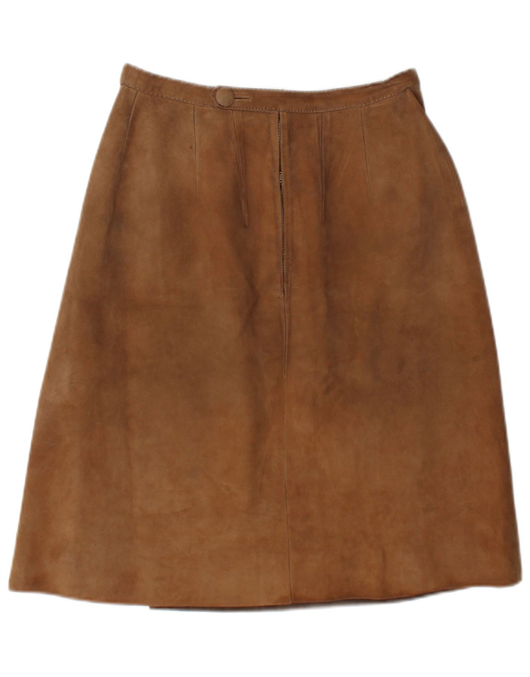 Falda de ante vintage para mujer W26 Pequeño Beige