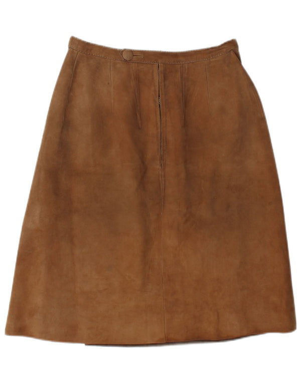 Falda de ante vintage para mujer W26 Pequeño Beige