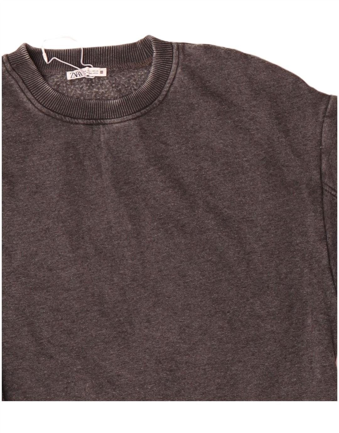 Zara Mujer Crop Oversize Sudadera Jumper UK 10 Small Gris Algodón