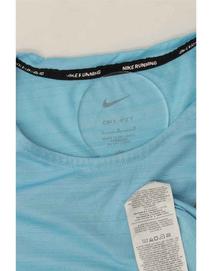 Camiseta Nike Dri Fit para hombre Top grande de poliéster a rayas azules
