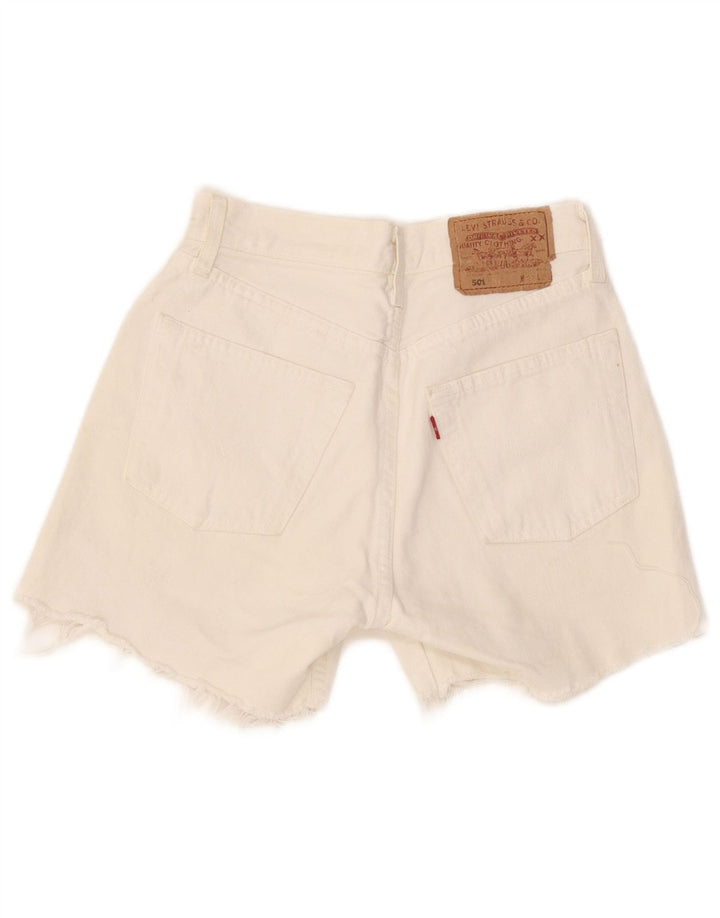 Levi's Mujer 501 Shorts De Mezclilla W27 Pequeño Blanco
