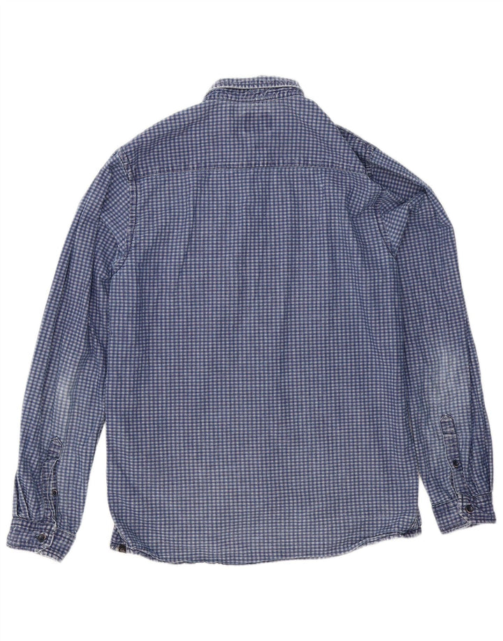 Quiksilver Hombre Slim Fit Camisa De Algodón A Cuadros Azul Marino Mediano