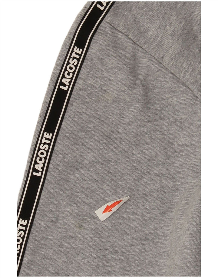 Lacoste Sudadera con capucha gráfica para hombre Talla 4 Bloque de color gris medio