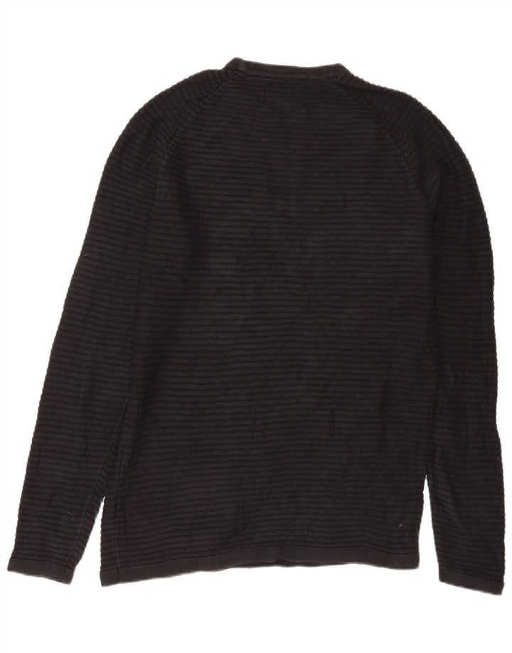Jack & Jones Jersey De Cuello Redondo Para Hombre Jersey De Algodón Negro Mediano