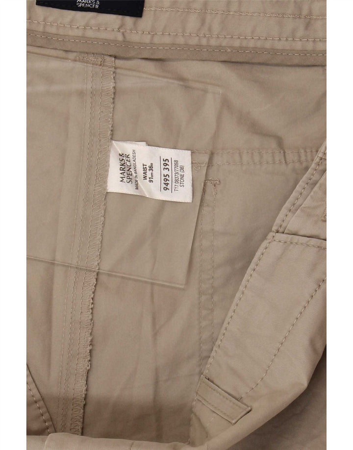 Marks & Spencer Bermudas para hombre, talla grande, W36, algodón beige