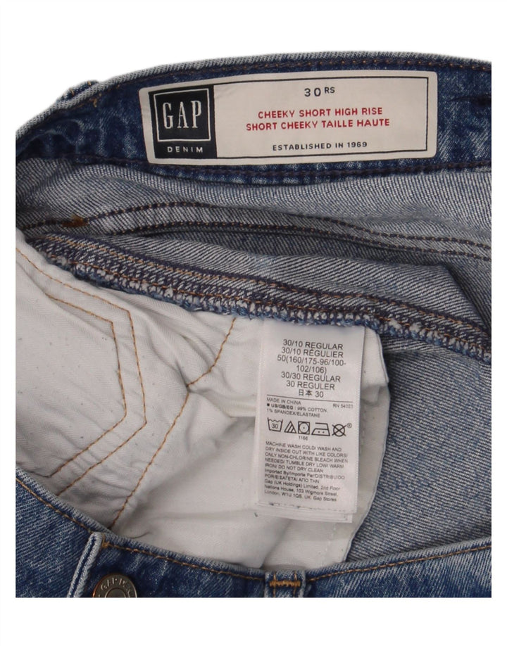 Shorts De Mezclilla Desgastados W30 De Algodón Azul Medio Para Mujer Gap