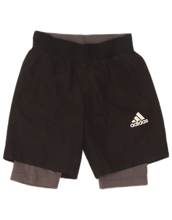Adidas Boys Climalite Sport Shorts 9-10 años Pequeño Negro Poliéster