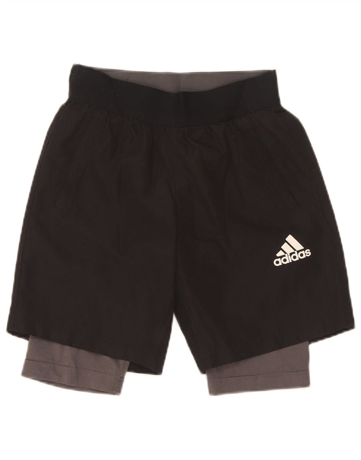Adidas Boys Climalite Sport Shorts 9-10 años Pequeño Negro Poliéster