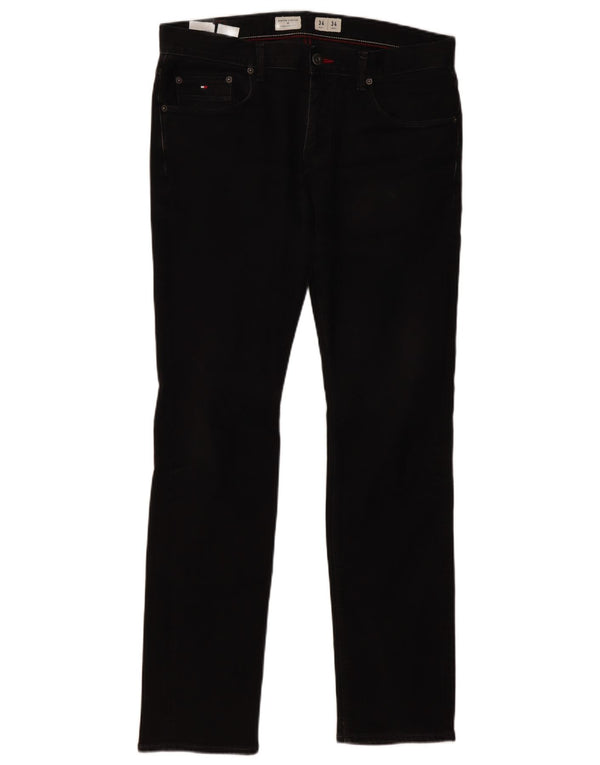 TOMMY HILFIGER Vaqueros rectos Denton para hombre W34 L34 Algodón negro
