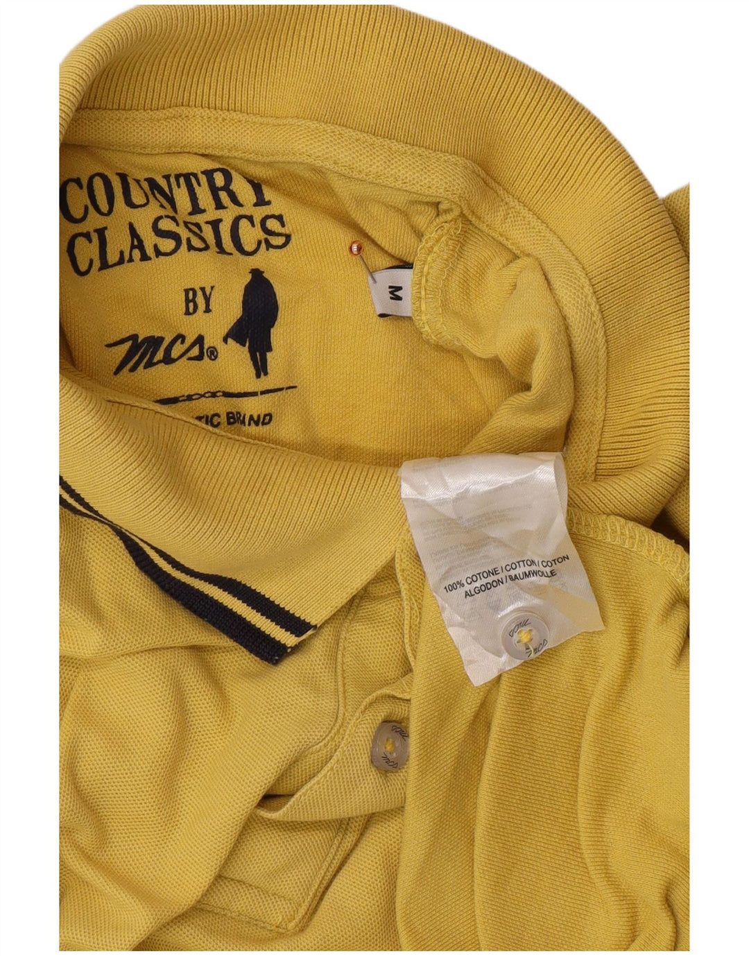 MARLBORO CLASSICS Polo Country Classic para hombre Algodón amarillo medio