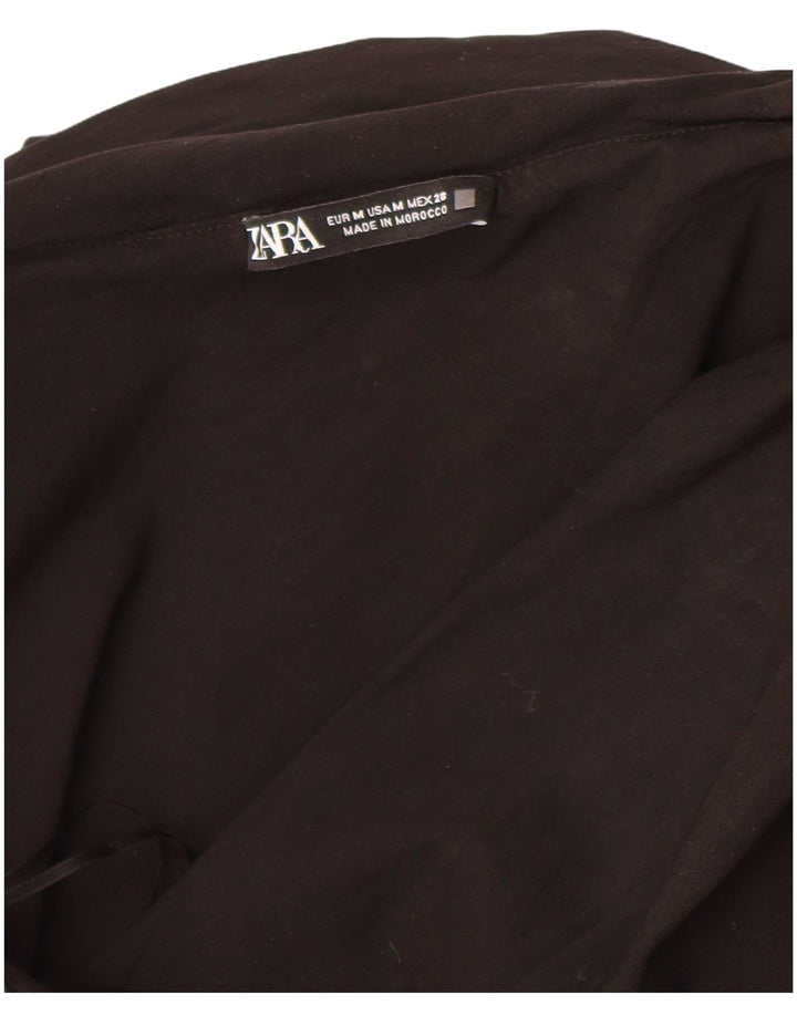 Zara Mujer Crop Top De Un Hombro Reino Unido 42 Mediano Negro