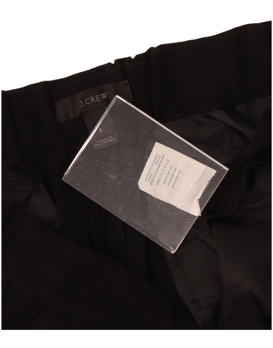 J. CREW Pantalones chinos cónicos para mujer US 8 Medium W32 L26 Poliéster negro