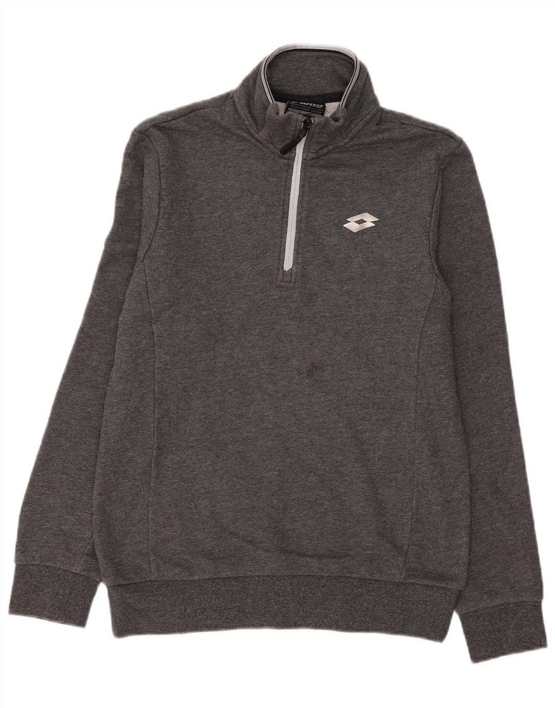 Lotto Hombre Sudadera Con Cremallera Y Cuello Jersey Small Gris Algodón