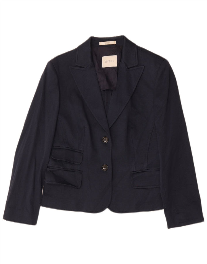 Seventy Chaqueta Blazer De 2 Botones Para Mujer IT 48 XL Algodón Azul Marino