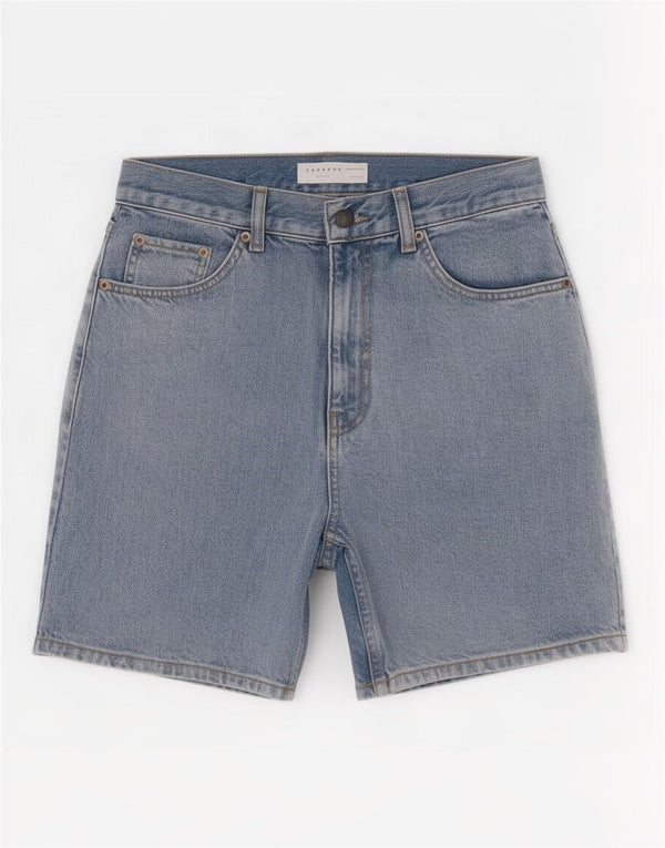 Topshop Womens Editor Denim Shorts UK 12 Medium W30 Blue Cotton