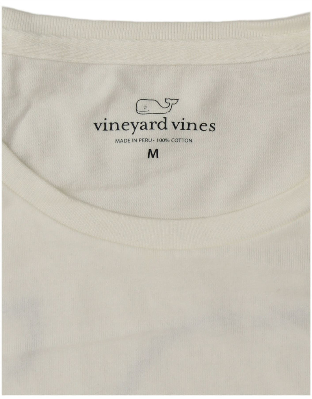 VINEYARD VINES Top gráfico para hombre manga larga algodón blanco medio