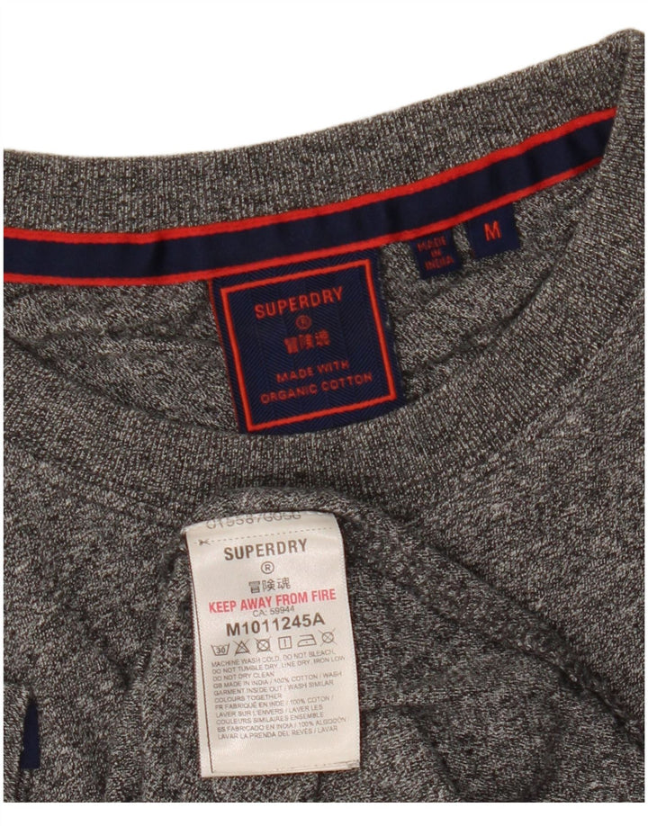 Superdry Camiseta para hombre Top de algodón moteado en gris medio