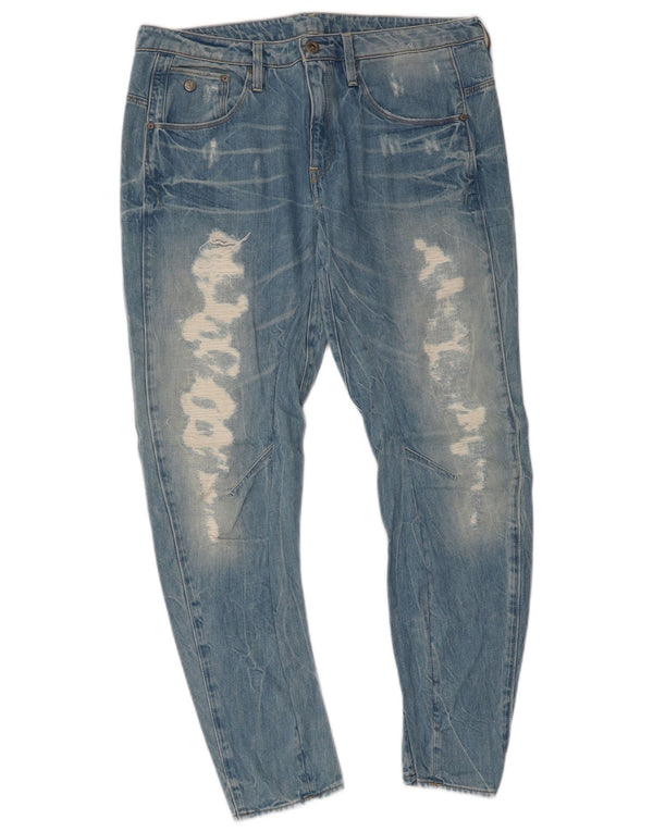Vaqueros ajustados desgastados para mujer G-Star W28 L27 Algodón azul