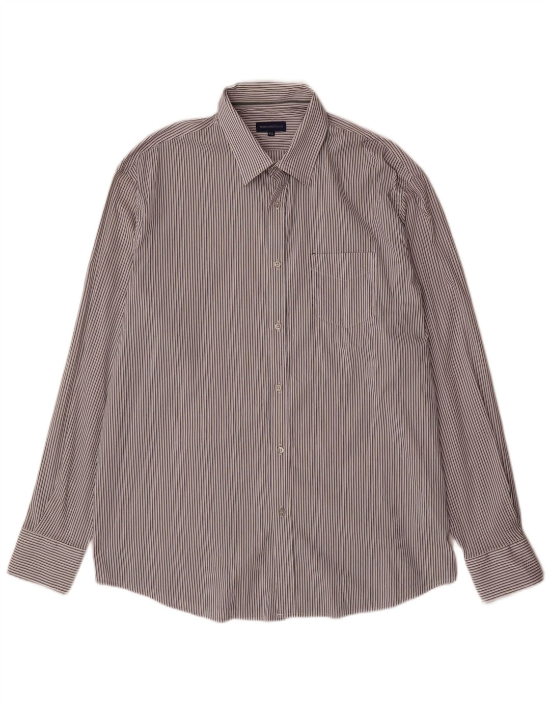 Camisa Hombre Trussardi Jeans 2XL Blanco Rayas
