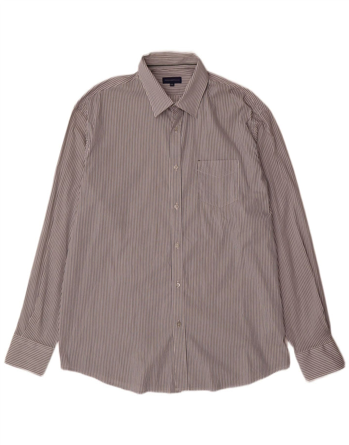 Camisa Hombre Trussardi Jeans 2XL Blanco Rayas