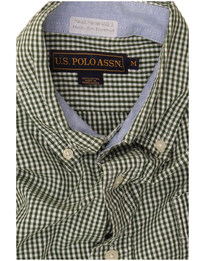 ASSN DE POLO DE EE. UU. Camisa Hombre Algodón Vichy Verde Medio