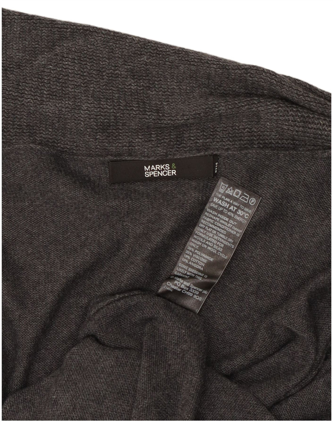 Marks & Spencer Suéter Cárdigan Abierto Largo para Mujer UK 46 Grande Gris