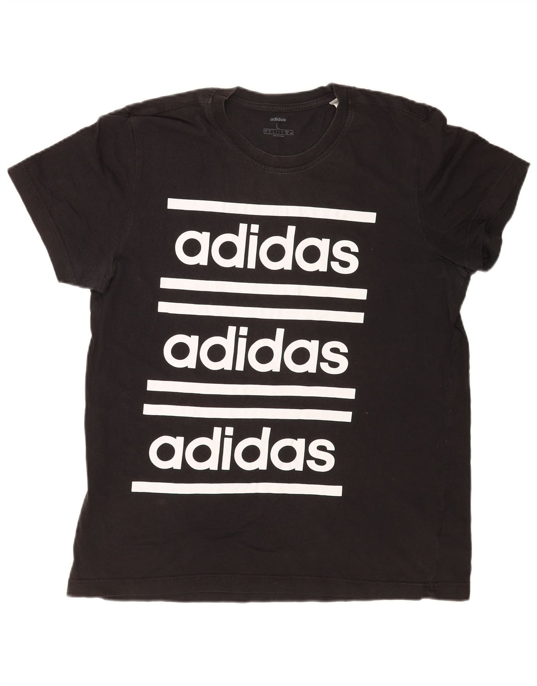 Adidas - Camiseta gráfica para hombre, talla grande, algodón negro