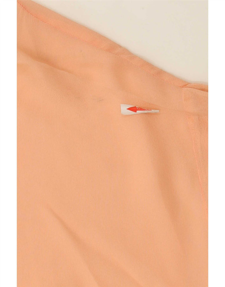 Blusa corta vintage para mujer Top IT 44 Seda naranja mediana