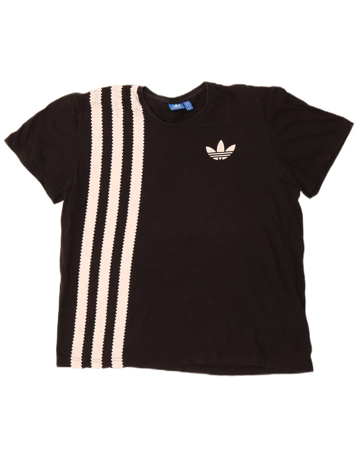 ADIDAS Mens T-Shirt Top XL Black Cotton Vintage Adidas and Second-Hand Adidas from Messina Hembry 