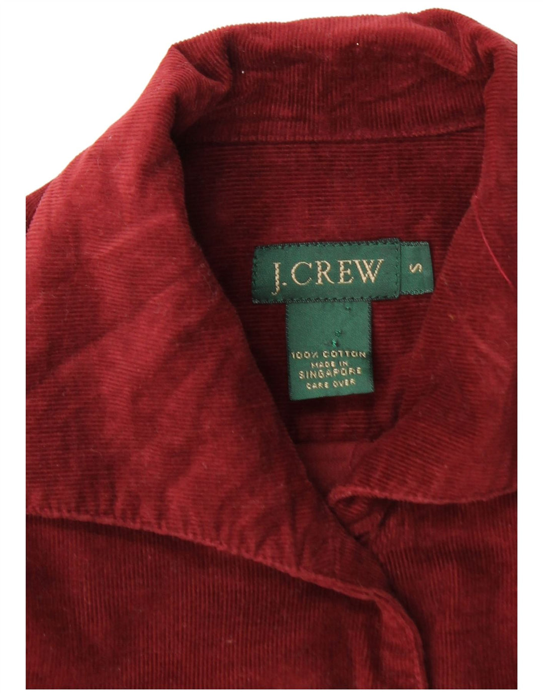 J. CREW Camisa de pana extragrande para mujer UK 10 Small Borgoña Algodón