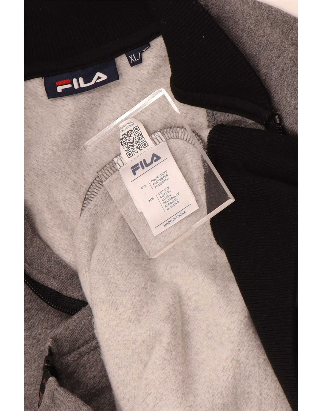 Fila Mujer Regular Fit Chándal Top Chaqueta UK 40 XL Gris Colorblock