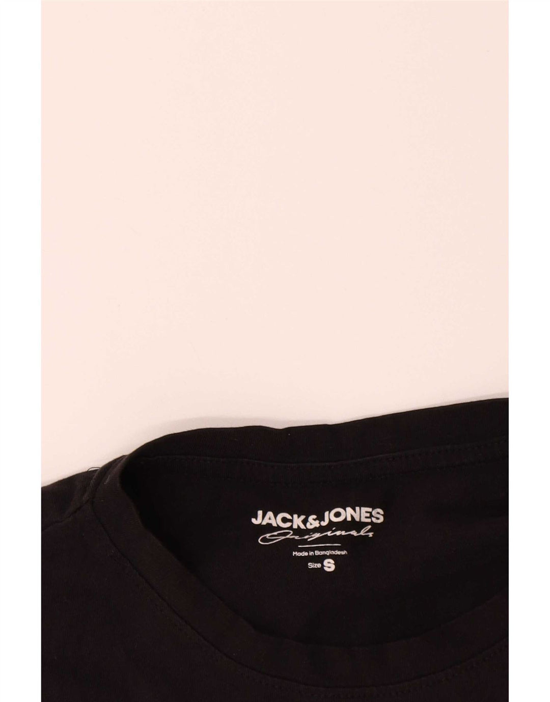 Jack & Jones Hombre Camiseta Top Small Negro Algodón