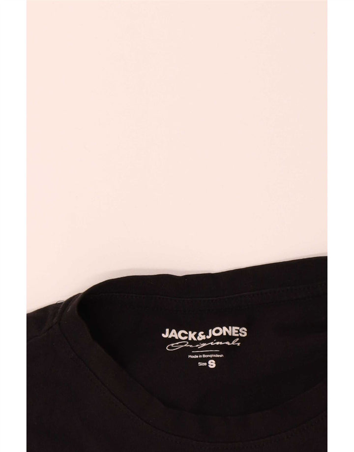 Jack & Jones Hombre Camiseta Top Small Negro Algodón