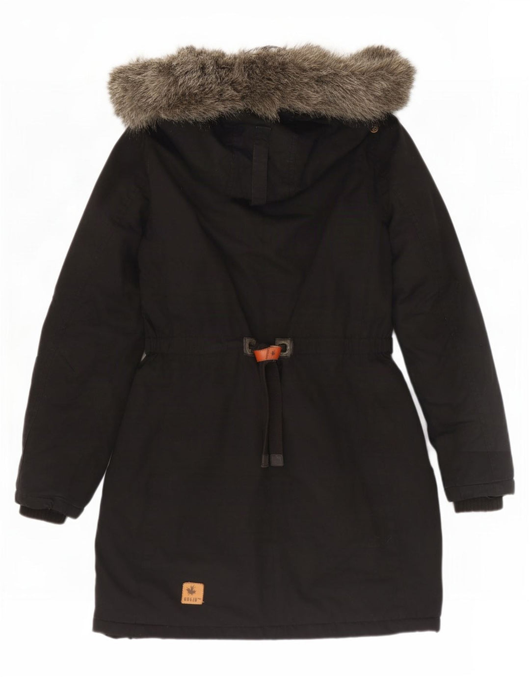 KHUJO Chaqueta Parka con Capucha para Mujer UK 44 Mediana Algodón Negro