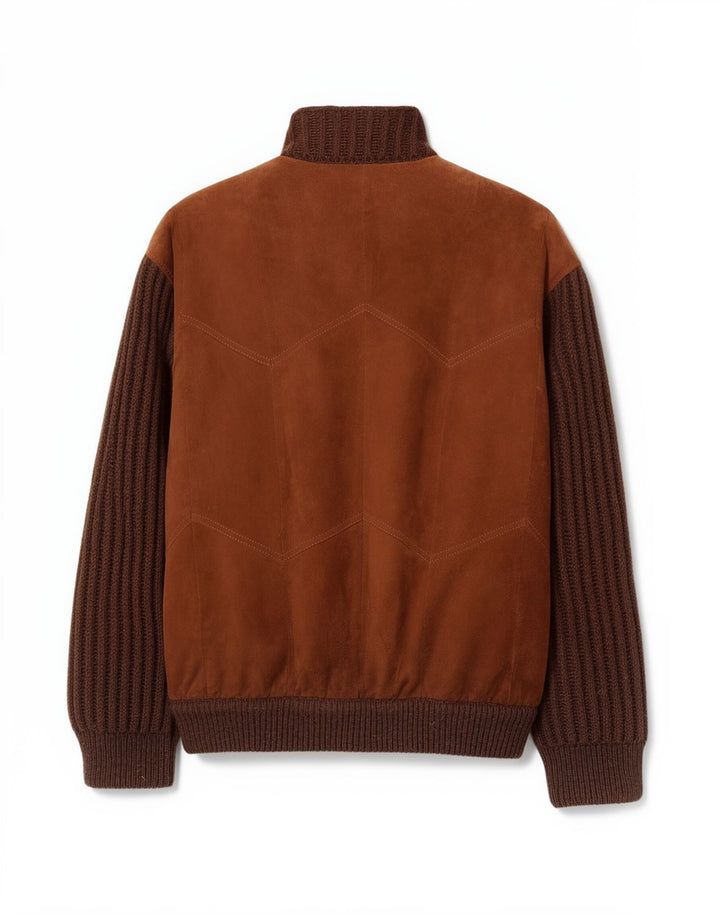 Bizzarro Chaqueta de ante para hombre IT 50 Large Marrón Colorblock
