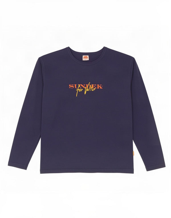 Sundek Mens Graphic Top Manga Larga Grande Azul Marino