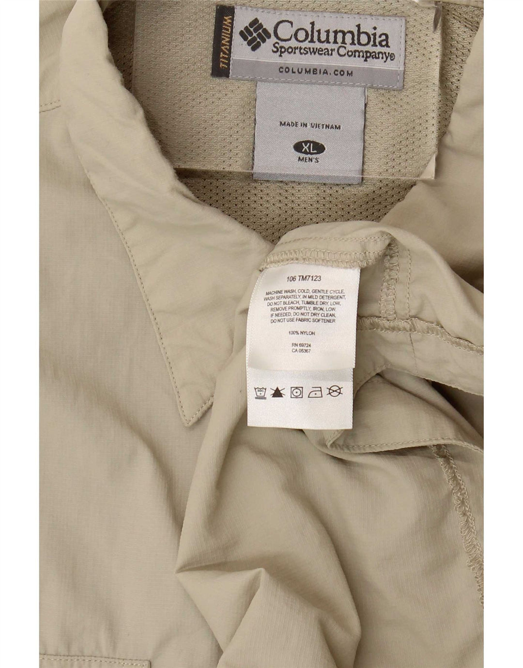 Camisa Columbia Hombre XL Nylon Beige