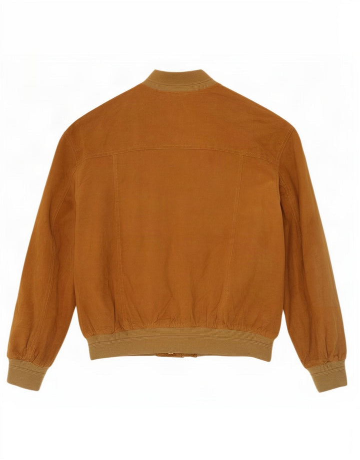 Vintage hombres ante bomber chaqueta IT 50 cuero marrón grande
