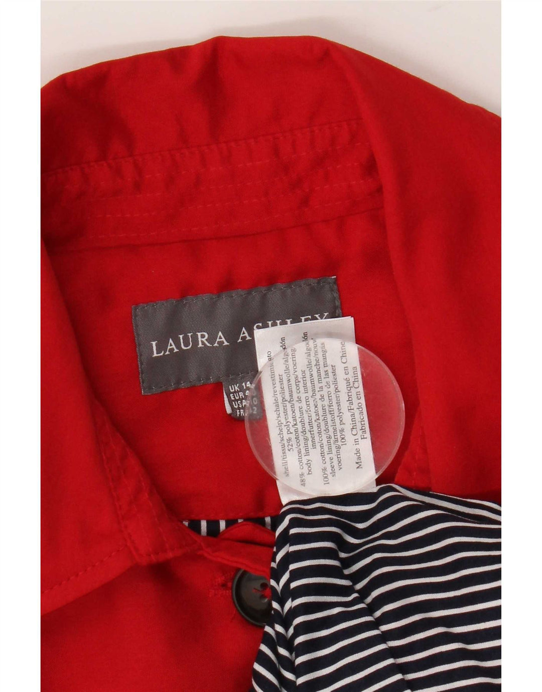 Laura Ashley Gabardina para mujer UK 44 Poliéster rojo medio