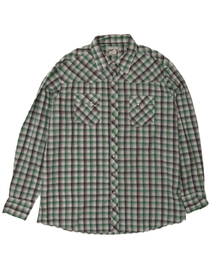 Wrangler Camisa alta para hombre 2XL Algodón a cuadros verdes