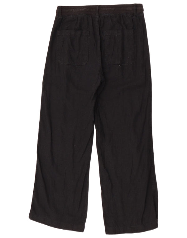 Marks & Spencer Pantalones casuales de pierna ancha para mujer UK 8 Small W28 L27 Negro